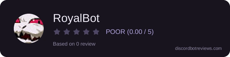 Rating widget preview for RoyalBot