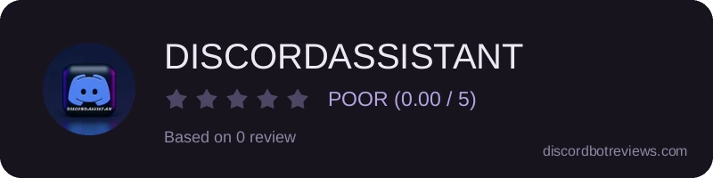Rating widget preview for DISCORDASSISTANT