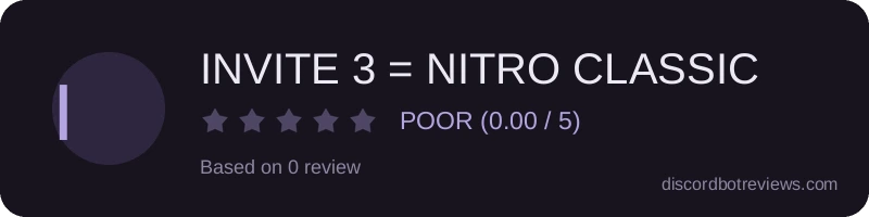 Rating widget preview for INVITE 3 = NITRO CLASSIC