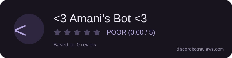 Rating widget preview for <3 Amani's Bot <3