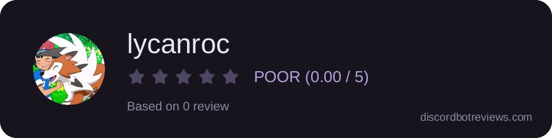 Rating banner for lycanroc