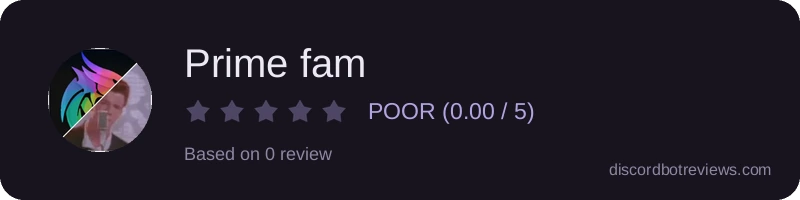 Rating widget preview for Prime fam