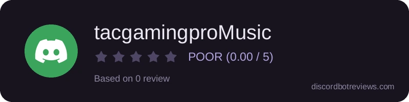 Rating widget preview for tacgamingproMusic