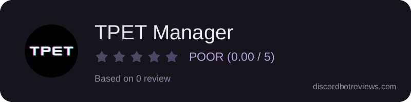 Rating widget preview for TPET Manager