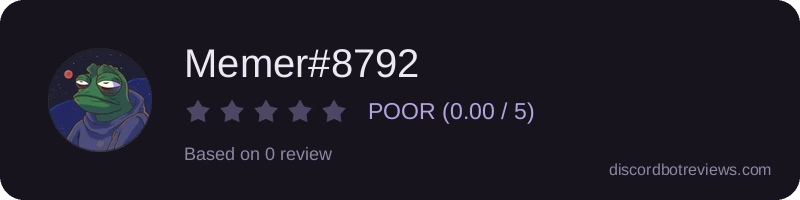 Rating widget preview for Memer#8792