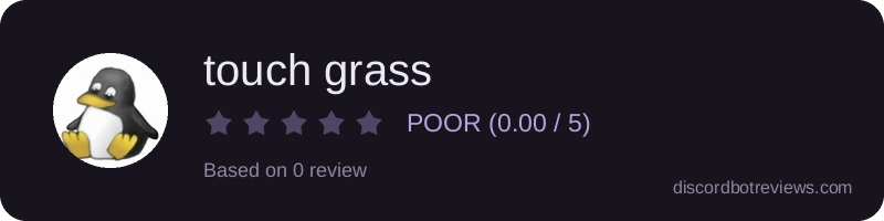 Rating banner for touch grass