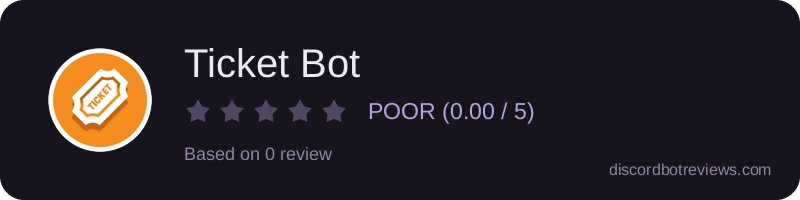 Rating widget preview for Ticket Bot