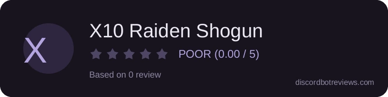 Rating widget preview for X10 Raiden Shogun
