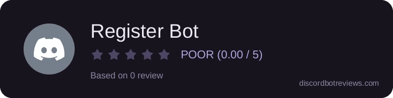 Rating widget preview for Register Bot