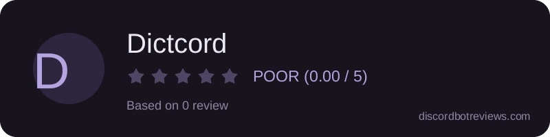 Rating widget preview for Dictcord