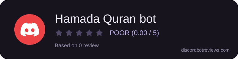 Rating widget preview for Hamada Quran bot