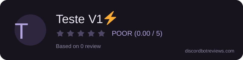 Rating widget preview for Teste V1⚡