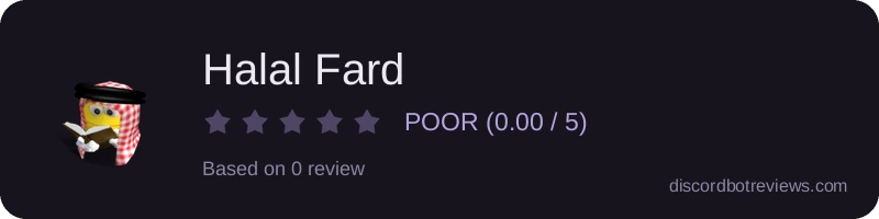 Rating widget preview for Halal Fard
