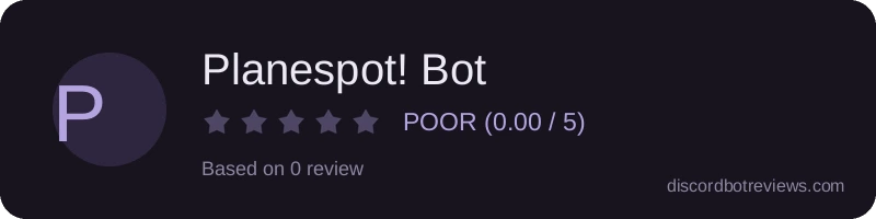 Rating widget preview for Planespot! Bot