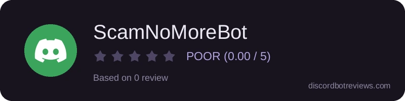 Rating banner for ScamNoMoreBot