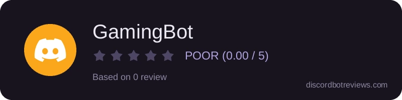 Rating widget preview for GamingBot