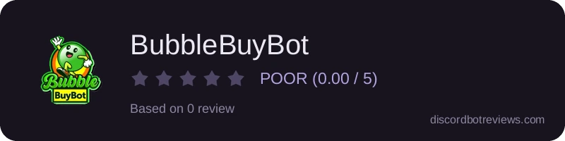 Rating widget preview for BubbleBuyBot