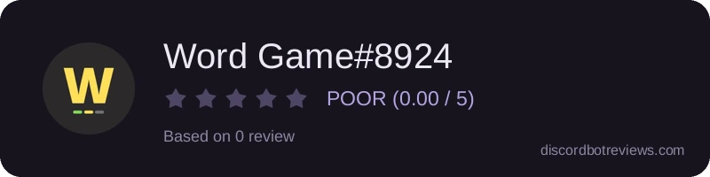 Rating widget preview for Word Game#8924