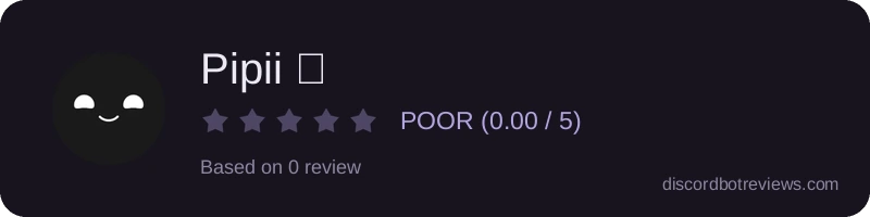 Rating banner for Pipii ✨