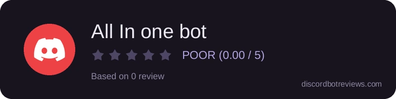 Rating widget preview for All In one bot