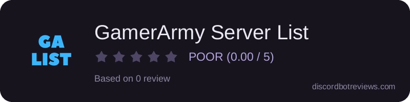 Rating widget preview for GamerArmy Server List