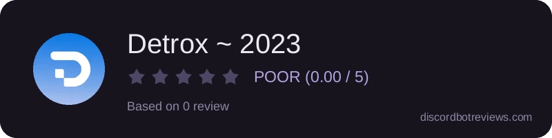 Rating widget preview for Detrox ~ 2023