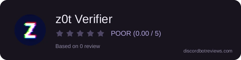 Rating widget preview for z0t Verifier