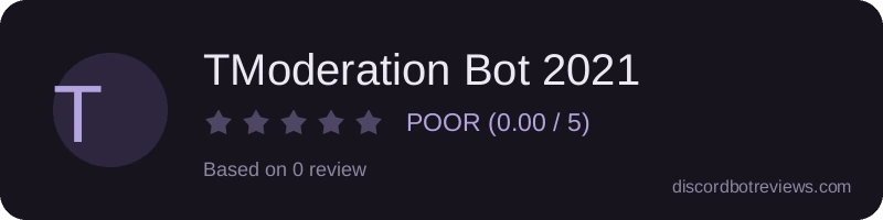 Rating widget preview for TModeration Bot 2021