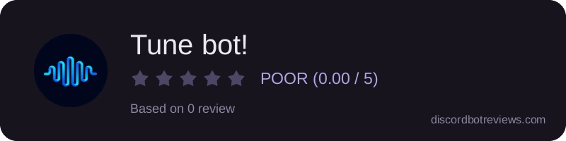Rating widget preview for Tune bot!