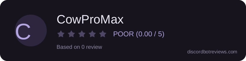 Rating widget preview for CowProMax