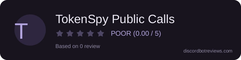 Rating widget preview for TokenSpy Public Calls