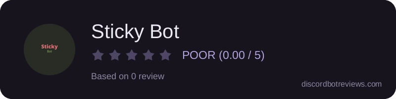 Rating widget preview for Sticky Bot