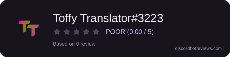 Rating widget preview for Toffy Translator#3223