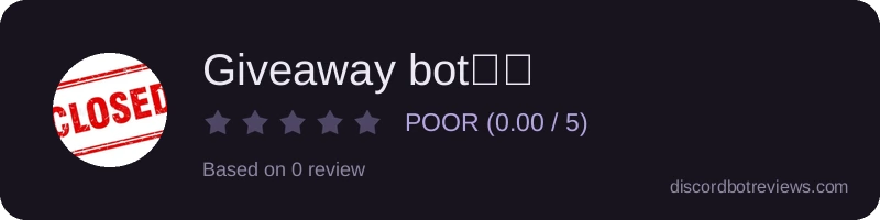 Rating widget preview for Giveaway bot🎉🎉