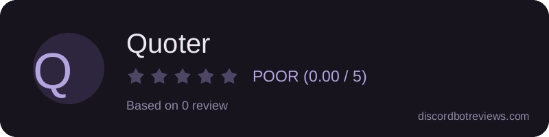 Rating widget preview for Quoter