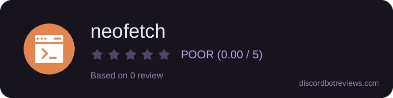 Rating widget preview for neofetch