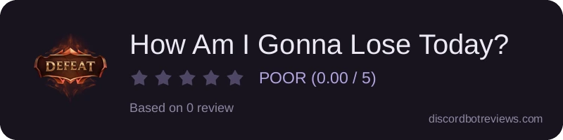 Rating widget preview for How Am I Gonna Lose Today?
