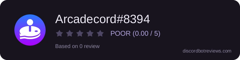 Rating widget preview for Arcadecord#8394