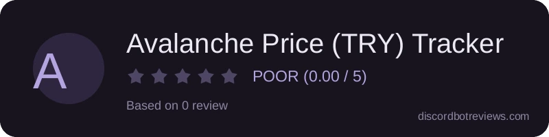 Rating widget preview for Avalanche Price (TRY) Tracker
