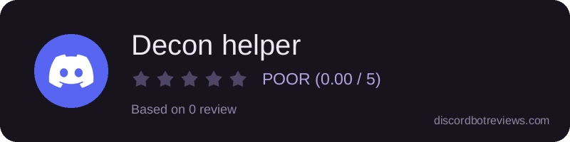 Rating widget preview for Decon helper