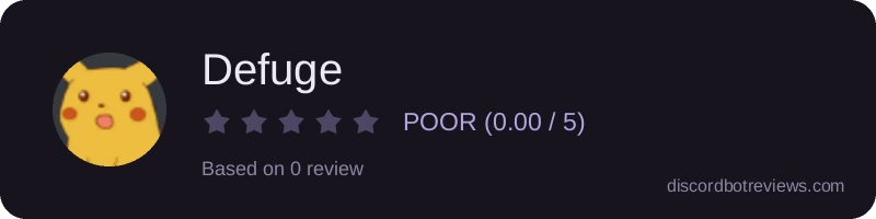 Rating widget preview for Defuge