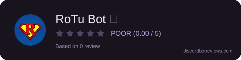 Rating widget preview for RoTu Bot ✨