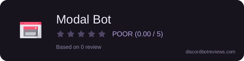 Rating widget preview for Modal Bot