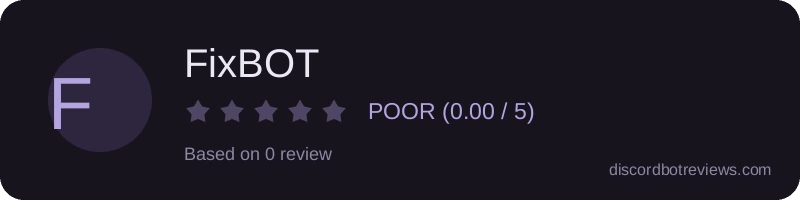 Rating widget preview for FixBOT
