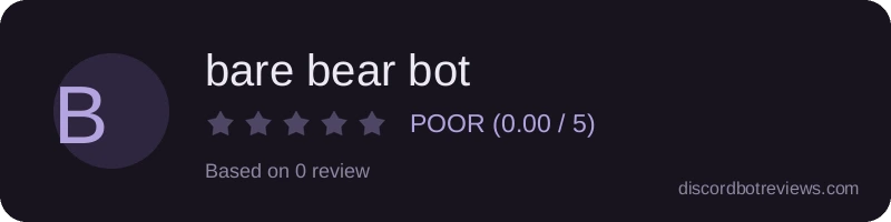 Rating widget preview for bare bear bot