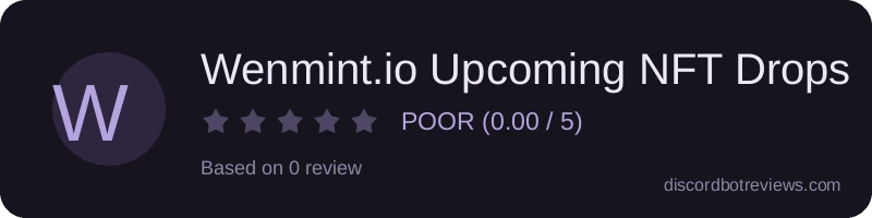 Rating widget preview for Wenmint.io Upcoming NFT Drops