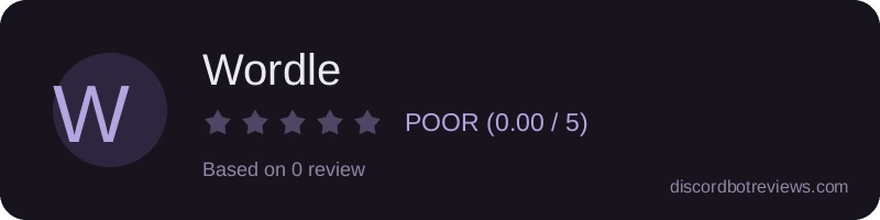 Rating widget preview for Wordle