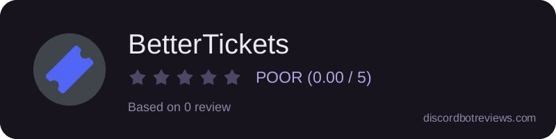 Rating widget preview for BetterTickets