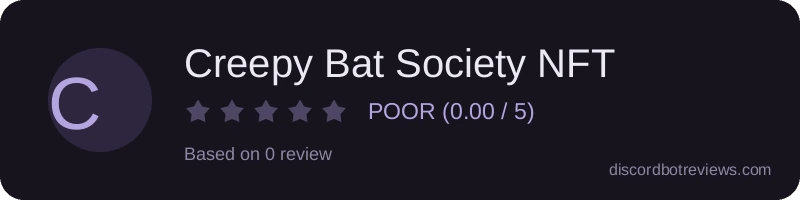 Rating widget preview for Creepy Bat Society NFT