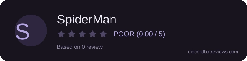 Rating widget preview for SpiderMan